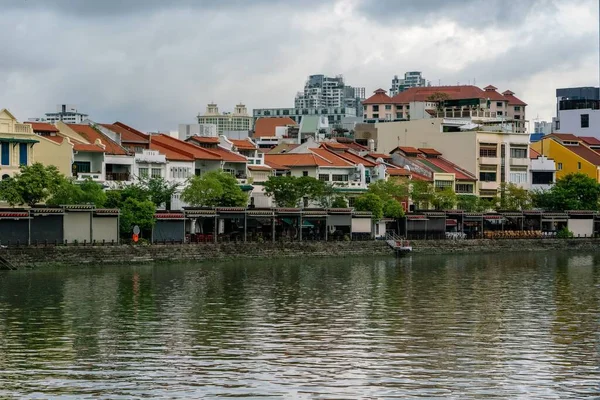 Compre Casas Con Restaurantes Pubs Largo Boat Quay Singapore River — Foto de Stock