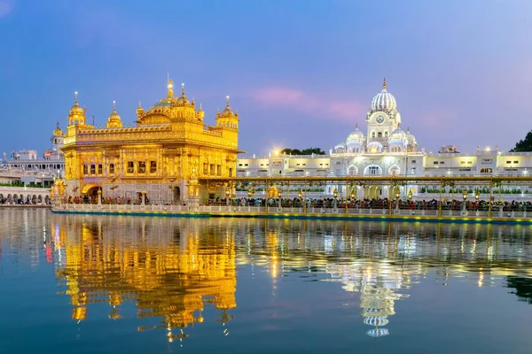 Temple Sri Harmandir Sahib Amritsar Inde Reflété Dans Lac — Photo