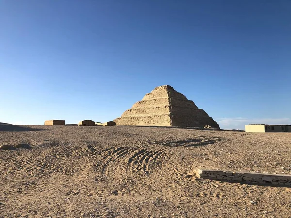 Mısır Giza Çölü Ndeki Djoser Piramidi Nin Manzarası — Stok fotoğraf