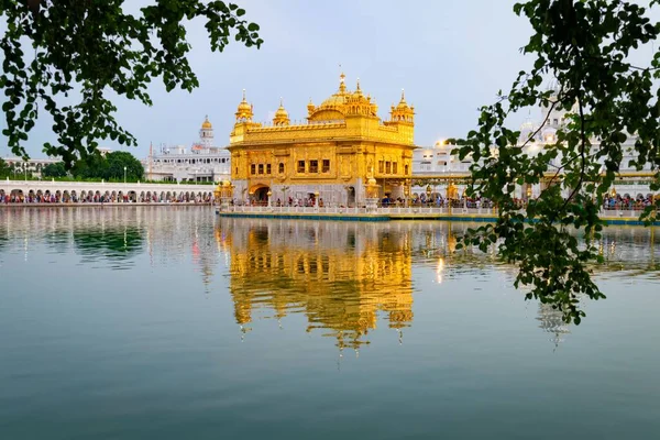 Temple Sri Harmandir Sahib Amritsar Inde Reflété Dans Lac — Photo