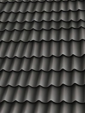 Çatıdaki sıra sıra çatı kiremitleri