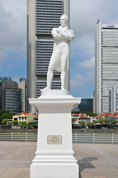 Deze Historische Site Landde Sir Thomas Stamford Raffles Voor Het — Stockfoto