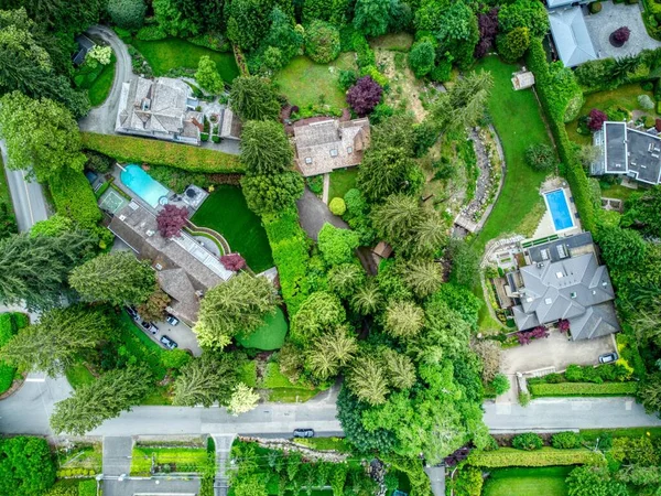 Beau Quartier Avec Des Maisons Entourées Végétation Verte Vancouver Canada — Photo