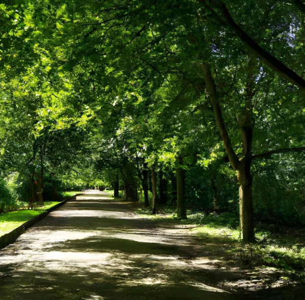 Pathway Forest Covered Greenery Sunlight Perfect Wallpapers — Stock Photo, Image