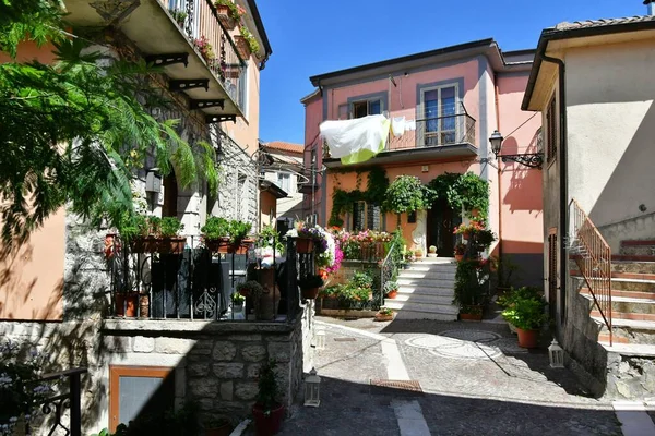 Egy Kis Utca Régi Házak Között Greci Egy Falu Campania — Stock Fotó