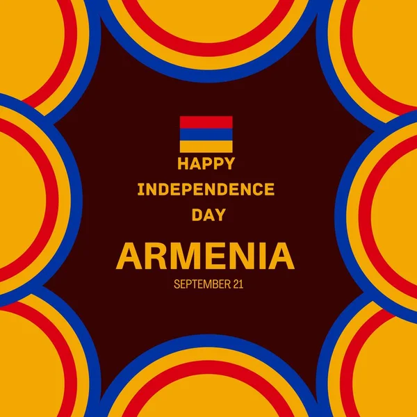 独立日印有亚美尼亚国旗的徽章图解 — 图库照片