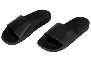 Beyaz arkaplanda izole edilmiş siyah bir lastik kaydırak