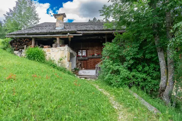 Ein Kleines Bauernhaus Gadertal Italien — Stockfoto