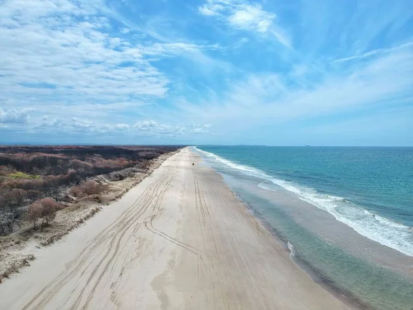 Plage Sable Blanc Extrémité Nord Île Bribie — Photo