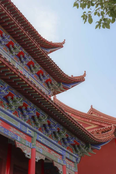 Eine Vertikale Aufnahme Der Chinesischen Architektur Der Verbotenen Stadt Peking — Stockfoto