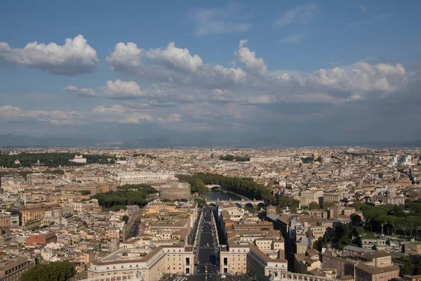 Veduta Aerea Della Città Vecchia Del Vaticano Roma Sotto Cielo — Foto Stock