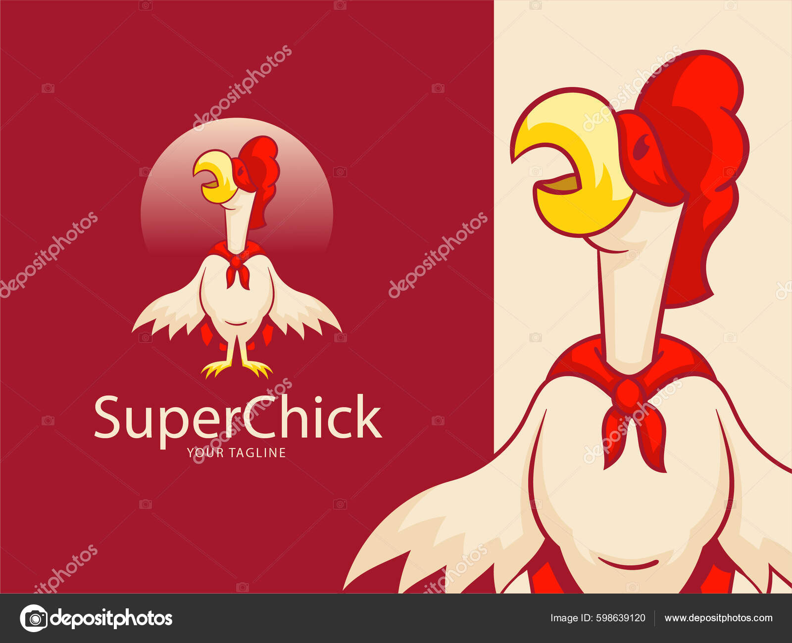 Ein Huhn Superman Outfit Eine Figur Und Ein Maskottchen Logo  Stock-Vektorbild von ©wirestock_creators 598639120, image size:1600x1300
