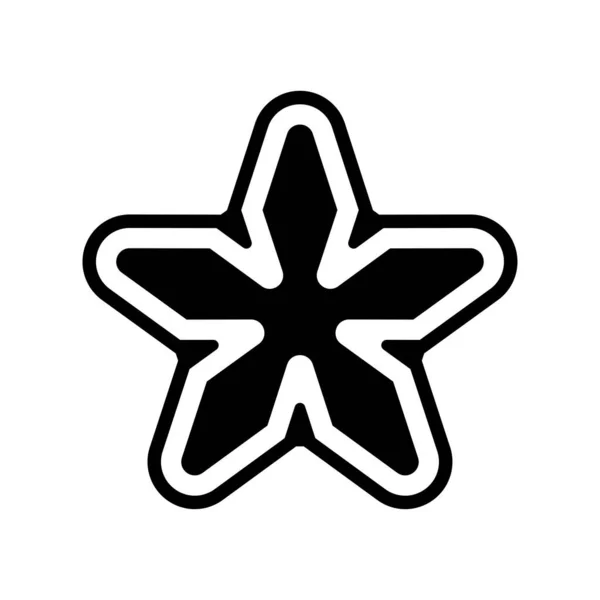 Signo Estrella Forma Flor Negra Con Fondo Blanco — Vector de stock