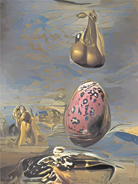 Κάποια Αυγά Μπροστά Από Έγχρωμο Φόντο — Διανυσματικό Αρχείο