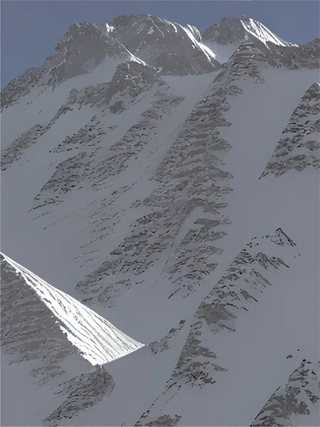 Les Montagnes Enneigées Hiver — Image vectorielle