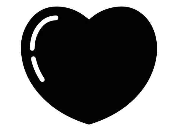 Ein Niedliches Schwarzes Herzform Symbol Mit Weißem Hintergrund — Stockvektor