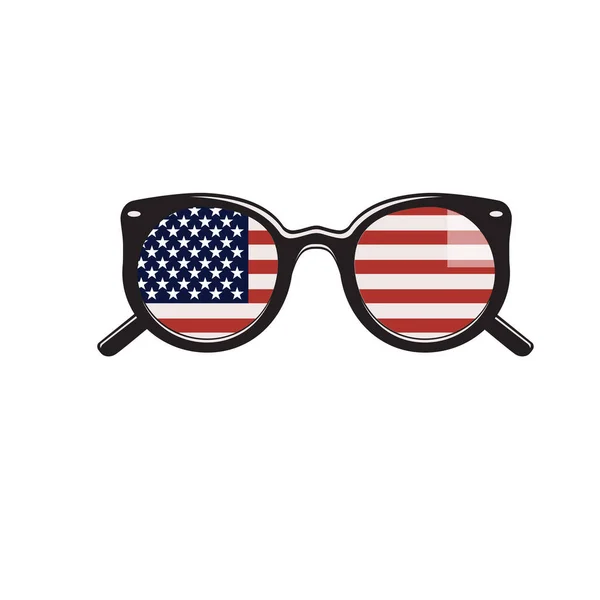 Vector Illustration Glasses Usa Flag Pattern Isolated White Background — Stock Vector