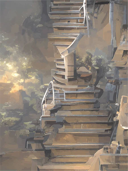 Pintura Escaleras Diferentes Colores — Archivo Imágenes Vectoriales