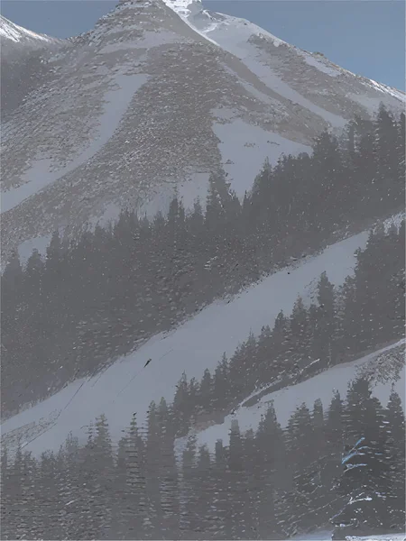 冬季积雪的山脉 — 图库矢量图片