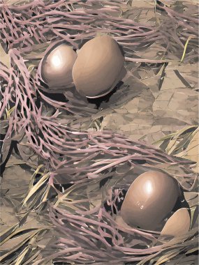 Pembe arka planda pembe yumurtalar