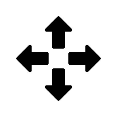 Dört ok farklı yönlere yönelmiş, beyaz arka planda.