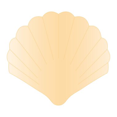 Beyaz arka planda basit bir deniz kabuğu klipsi sanatı