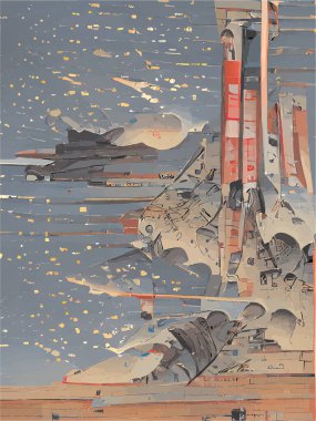 Evrene giden yolda roket.