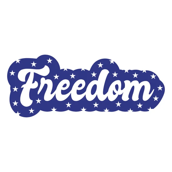 Ein Logo Mit Der Aufschrift Freiheit Umgeben Von Weißen Sternen — Stockvektor