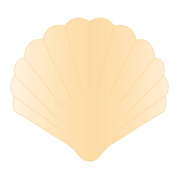 Clip Art Simple Une Coquille Mer Sur Fond Blanc — Image vectorielle