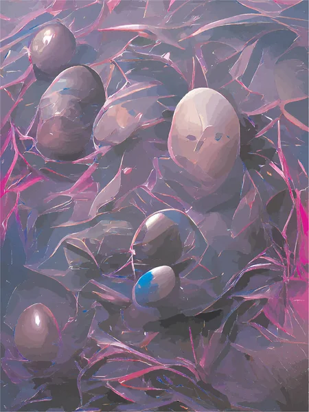 Рожеві Яйця Перед Рожевим Тлом — стоковий вектор