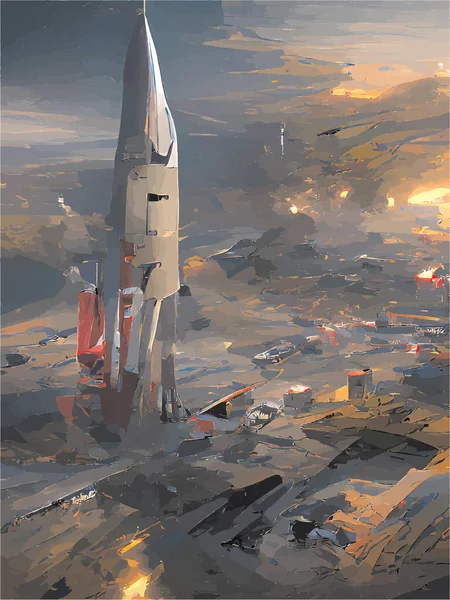 Cohete Camino Universo — Vector de stock