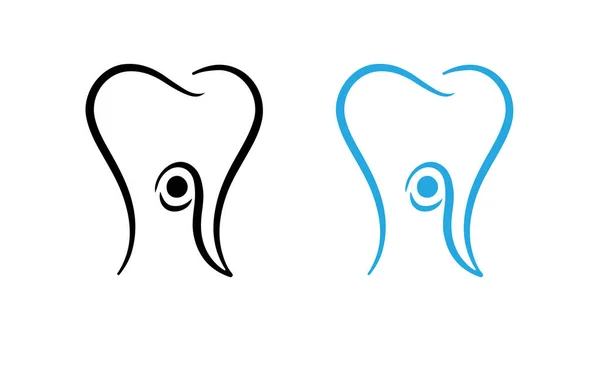 Diseño Vectorial Símbolos Dientes Negros Azules Sobre Fondo Blanco Aislado — Archivo Imágenes Vectoriales