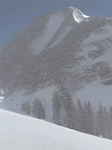 Die Schneebedeckten Berge Winter — Stockvektor