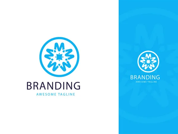 Творческий Дизайн Логотипа Светло Голубых Белых Цветах — стоковый вектор