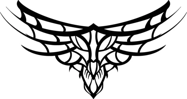 Ilustrace Křídel Izolovaných Bílém Pozadí Ideální Pro Tetování — Stockový vektor