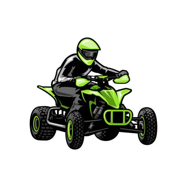 Vettore Illustrazione Quad Bike Sport Estremo Migliore Logo Aziendale Illustrazioni — Vettoriale Stock