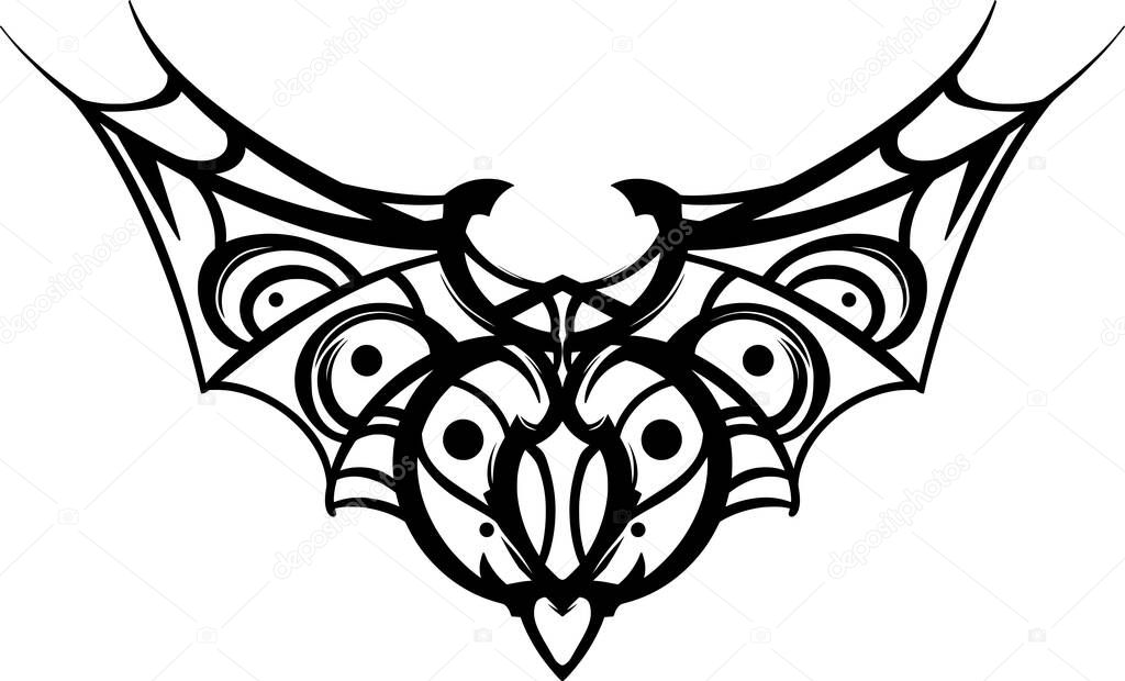 An illustration of wings isolated on a white background - perfect for a tattoo