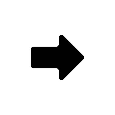 Siyah ok beyaz arkaplanda sağa yöneldi.