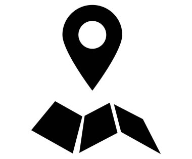 Beyaz arkaplanda izole edilmiş bir GPS konum sembolü vektörü