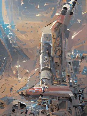 Evrene giden yolda roket.