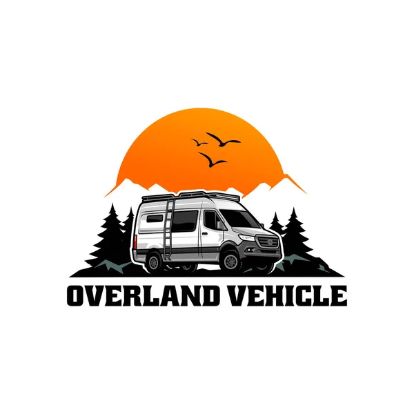Logo Für Camper Reisemobile Und Überland Liebhaber — Stockvektor