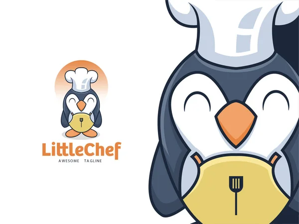 Personaggio Pinguino Chef Logo Della Mascotte Squadre Sportive Aziende Organizzazioni — Vettoriale Stock