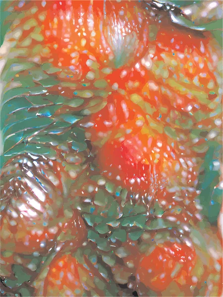 Peinture Abstraite Fraises Rouges — Image vectorielle