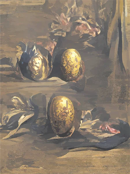 Einige Eier Vor Farbigem Hintergrund — Stockvektor