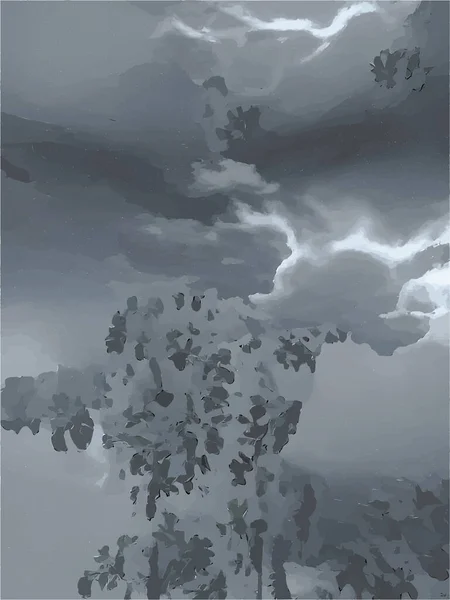 空の上の雷雨雲 — ストックベクタ