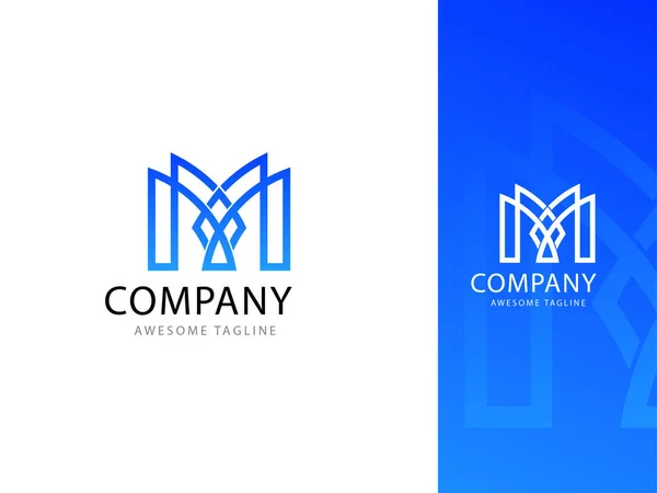 Design Logotipo Negócio Criativo Cores Azul Branco — Vetor de Stock