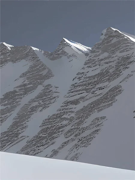 Die Schneebedeckten Berge Winter — Stockvektor