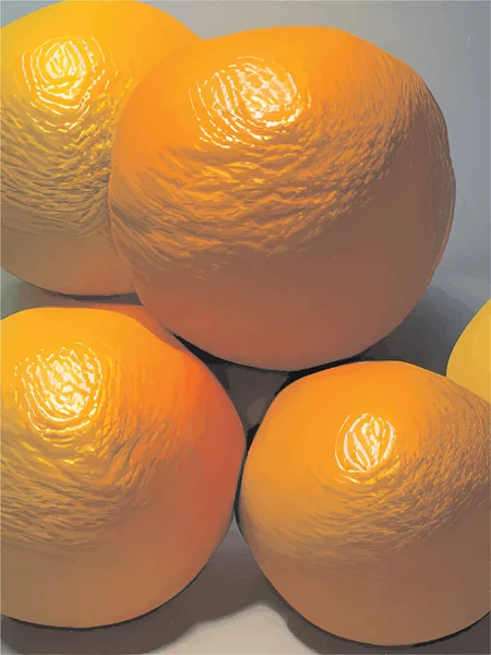 Apelsiner Mot Mörk Bakgrund Med Ljus — Stock vektor