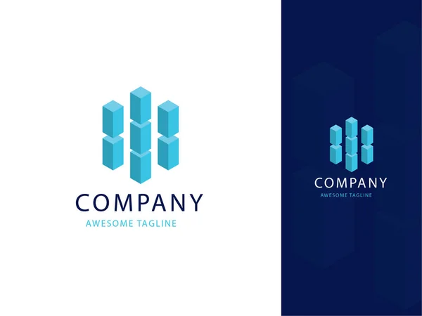 Azul Branco Design Logotipo Modelo Útil Para Imóveis Empresas Arquitetura — Vetor de Stock