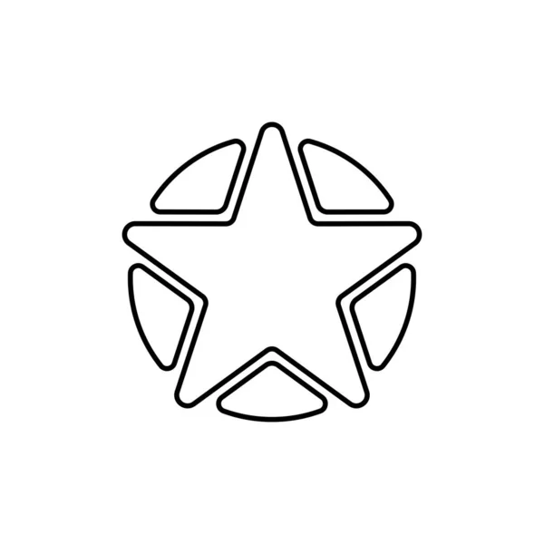 Signo Estrella Monocromática Triángulos Con Fondo Blanco — Vector de stock